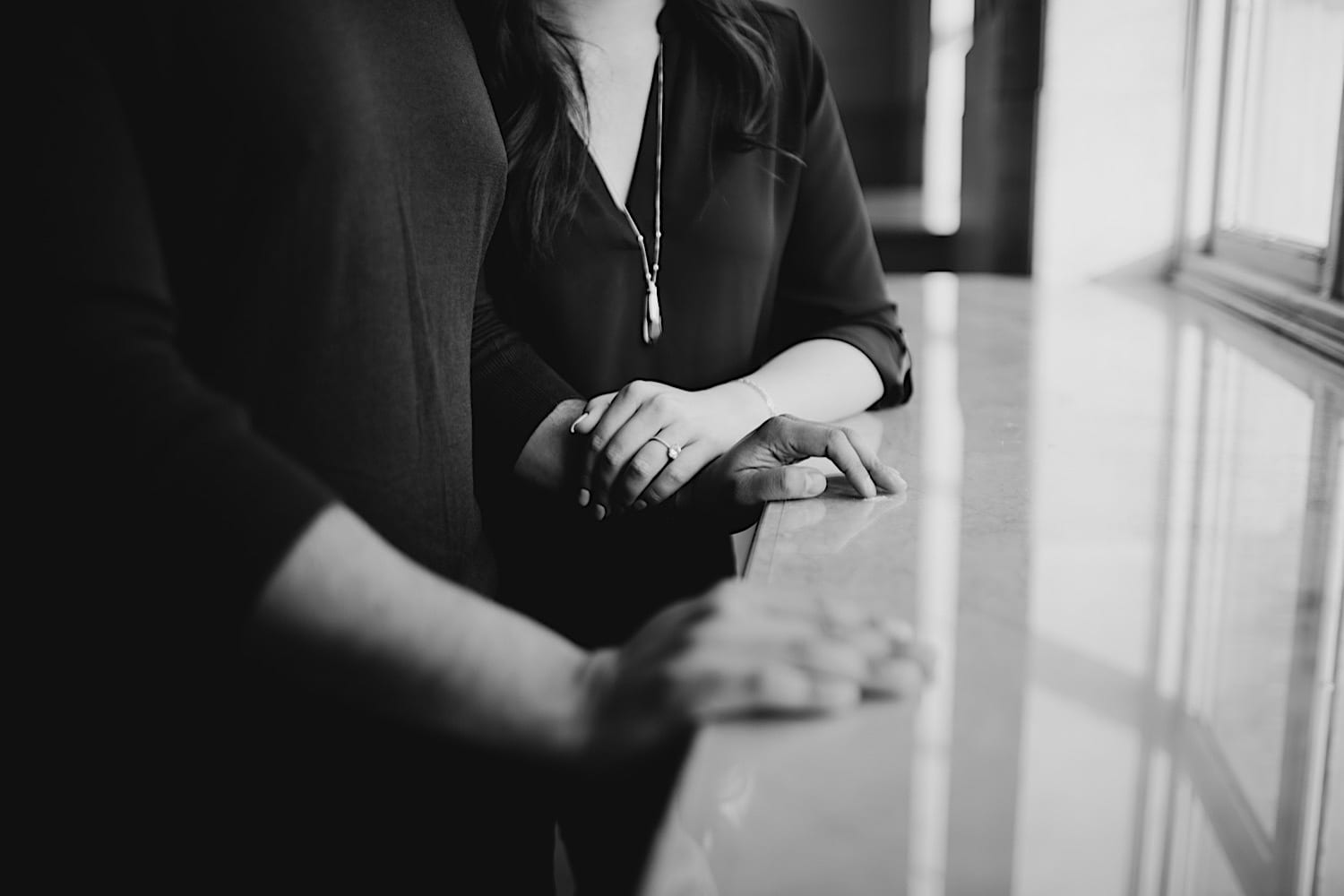 train station engagement session in lancaster city