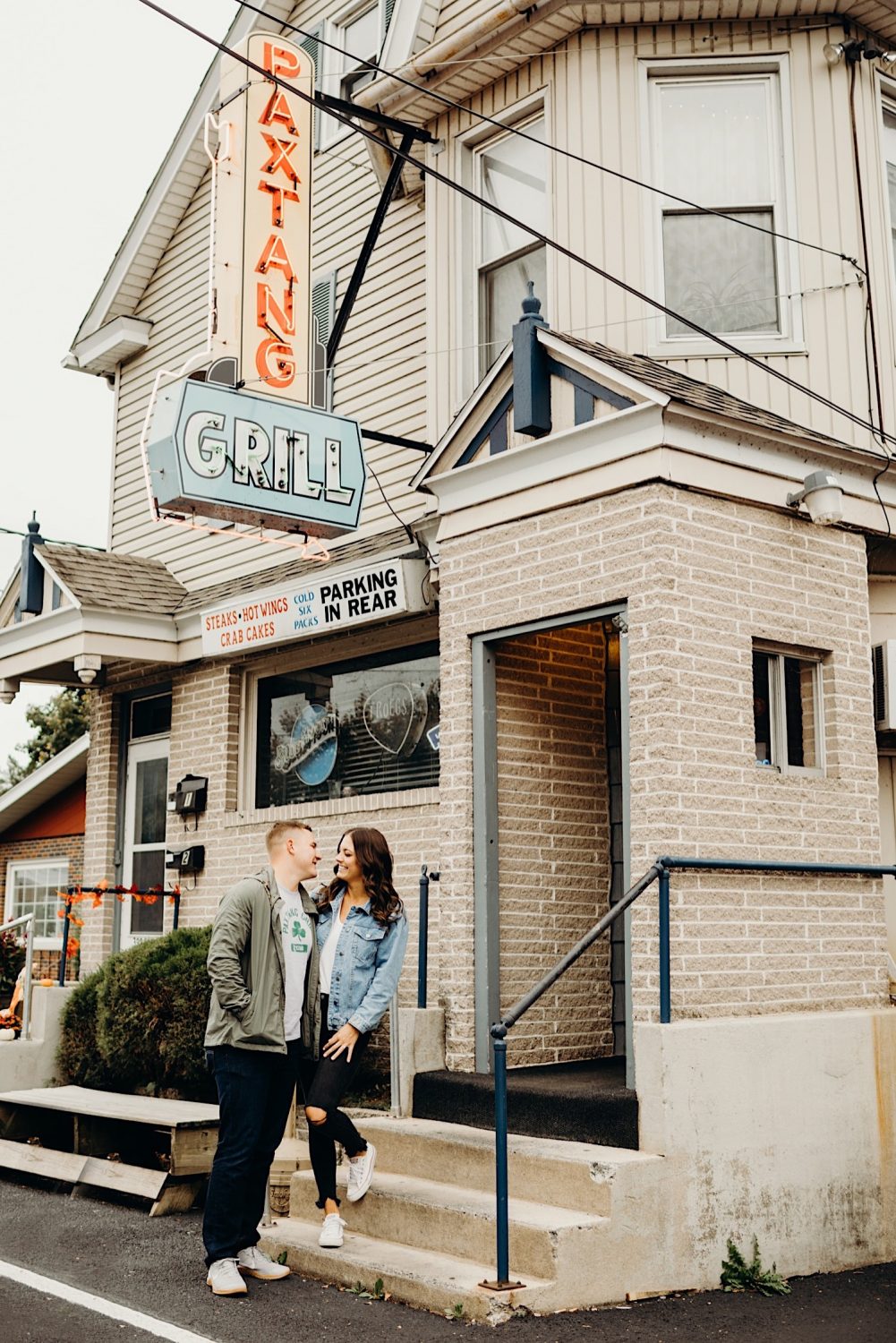 engagement session at a bar in lancaster pa