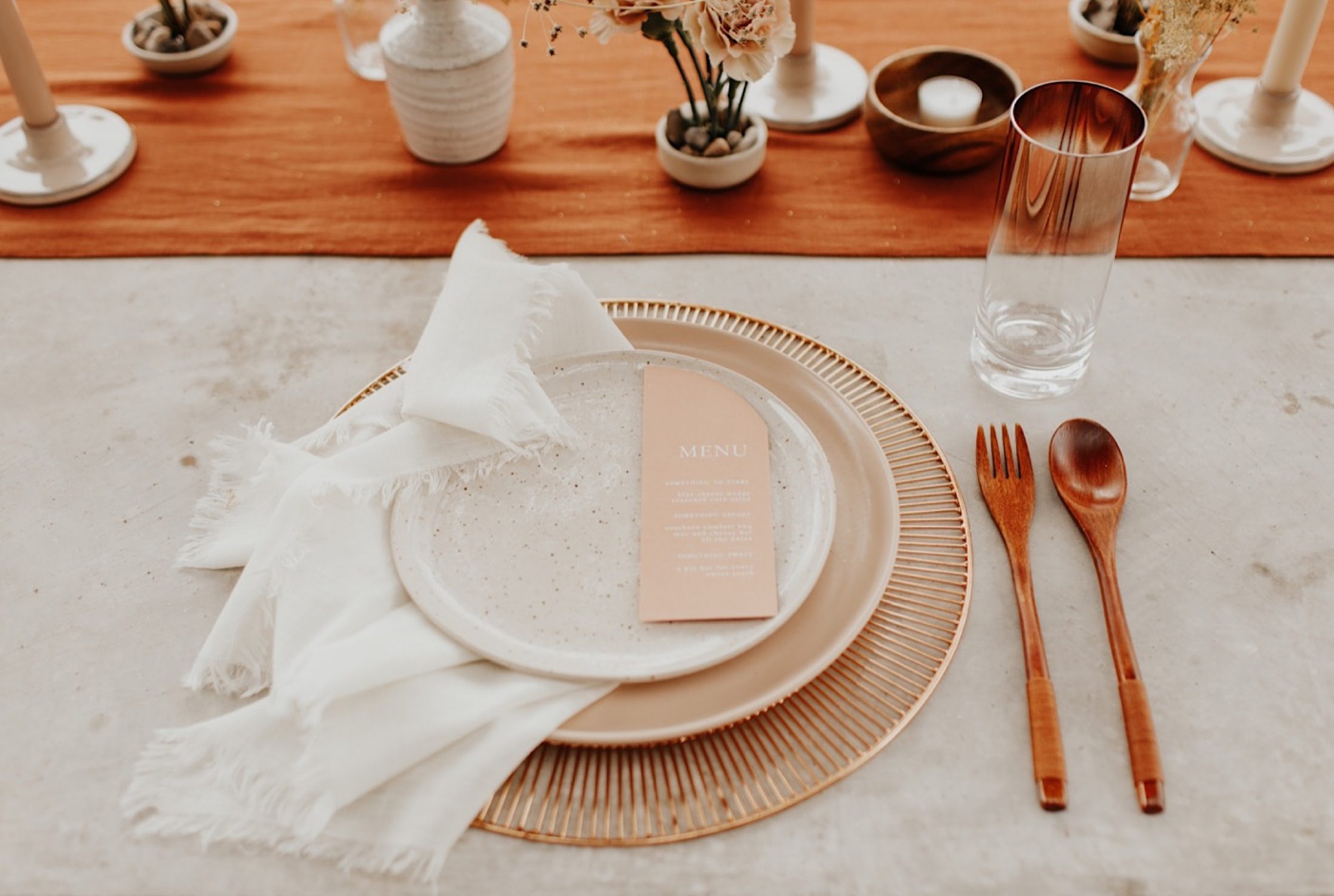 wedding table design by mae and co for the willow house big bend national park elopement